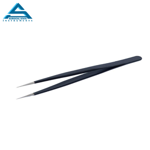 Pinzas de extensión de pestañas con recubrimiento en polvo de alta calidad de acero inoxidable con pinzas profesionales de logotipo privado - Product Image 2