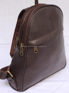 Mochilas de cuero genuino marrón oscuro pequeñas y simples para mujer, características ligeras personalizables para niñas, bolsos ajustables - Product Image 3