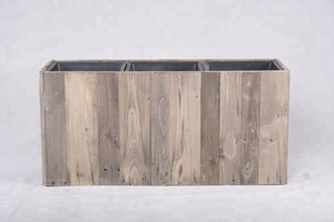 Mobilier d'extérieur en bois recyclé carré Pot de fleur boîte en acier bois massif intérieur maison tapis salle de bain tapis de douche - Product Image 3