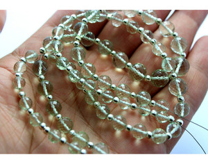 Cuentas facetadas de amatista verde Natural de forma redonda de 4mm de alta calidad, hebras sueltas de 12 pulgadas para la fabricación de joyas - Product Image 1