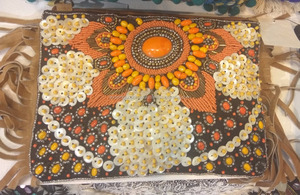 กระเป๋าคลัทช์ประดับลูกปัดสำหรับออกงานกลางคืนสำหรับผู้หญิงกระเป๋าแบบหนีบสไตล์โบฮีเมียนลายเรขาคณิตสไตล์อินเดียกระเป๋าเดินทางปาร์ตี้ - Product Image 3