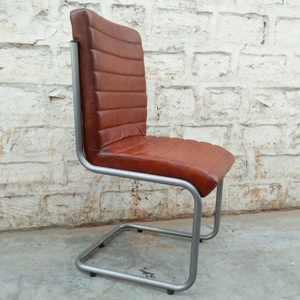 <b>Vintage</b> Industrial Leather Restaurant <b>Chair</b> Modern High Back Office <b>Chair</b> with Metal Frame Adjustable Height Dining <b>Chair</b> - Product Image 2