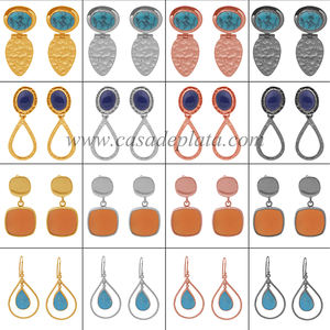 Boucle d'oreille à la mode en argent sterling 925 plaqué or tribal pour cadeau de mariage. Grossiste Fabrication PAR CDP - Product Image 6