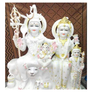 Best Quality Vietnam Marble Beautiful White Marble Shiv Parivar <b>Statue</b> - Product Image 1