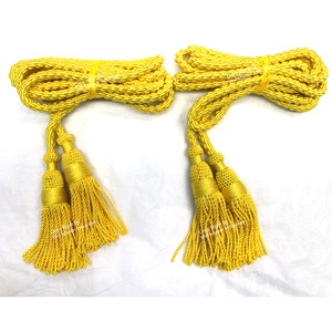 Cordons de drone en soie avec pompon en dentelle verte et blanche et garniture de perles pour chaussures sacs de vêtements; Technique de tresses - Product Image 3