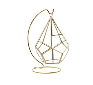 Modern Indoor Hanging Decorative Terrarium <b>Unique</b> Design Glass Metal <b>Vase</b> PC Tabletop Plant Pot Home Use Direct Manufacturer - Product Image 1