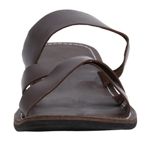 Pantoufles en cuir véritable pour hommes, fait à la main pur - Product Image 4