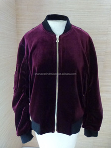 Veste bomber en velours marron de haute qualité pour femmes avec broderie, rembourrage en polyester respirant - Product Image 6