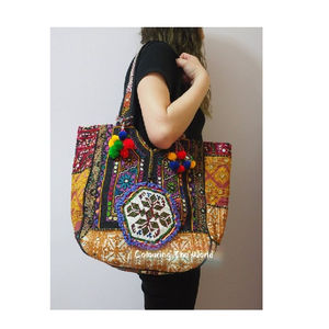 Bolsos de banjara bordados de diseño de trabajo con espejo Tribal, Banjara Vintage, venta al por mayor