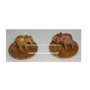 Budget Price Of Round Shape Elephant Design Handmade Carving Soapstone Decorative <b>Incense</b> <b>Stick</b> <b>Holder</b> For Home And Temples - Product Image 1