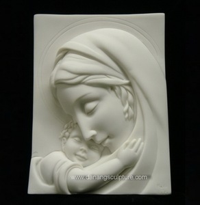 Relief artistique en marbre et grès représentant Jésus-Christ, chef-d'œuvre catholique élégant, DSF-PD07 - Product Image 3