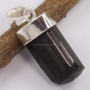 Haute qualité sculpté noir Tourmaline pierre précieuse pendentif cristal noir Tourmaline collier tendance en gros accessoire de mode - Product Image 2