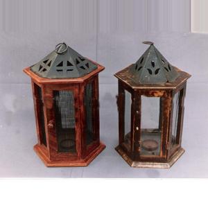 Soporte de luz de té de madera antiguo con soporte de vela elegante superior de Metal plateado para decoración del hogar bodas y Navidad - Product Image 1