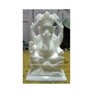 รูปปั้นพระพิฆเนศหินอ่อนสีขาว - Product Image 1
