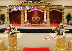 Mandap de Boda Sankheda Gujrati, Mandap de Madera para Bodas Indias, Juego de Mandap Sankheda, Fabricante de Mandaps de Boda, Nueva York - Product Image 4