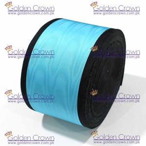 Masonic Moire <b>Ribbon</b> Black and Sky Blue Regalia <b>Ribbon</b> - Product Image 4