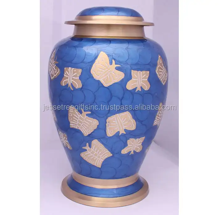 Cremation Urn Dove Blue Butterfly
