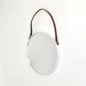 กระจกแขวนทรงกลมขนาดใหญ่พร้อมสายหนัง PVC - Product Image 2