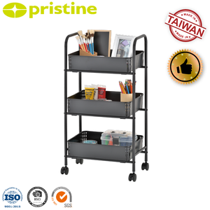 Carrito de almacenamiento rodante de 3 niveles de calidad OEM, bricolaje para el hogar, muebles para el hogar, fabricante de Taiwán, organizador de venta para carros de mano Trol - Product Image 4