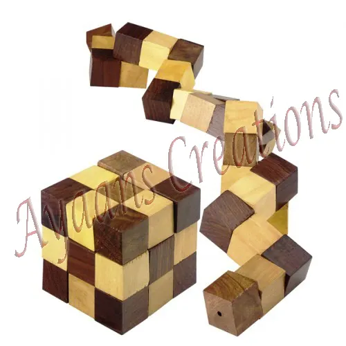 Wooden Snake Puzzle Game