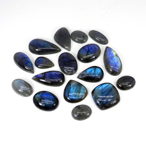 หินลาบราดอไรต์ธรรมชาติ100 GMS ผสม Cabochon, IG0366อัญมณี - Product Image 1
