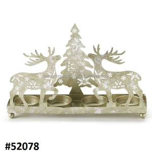 Candle Holder <b>Tealight</b> Holder Four Candle Decorative Holder Metal Iron Decorative Christmas Decoration Tree - Product Image 1