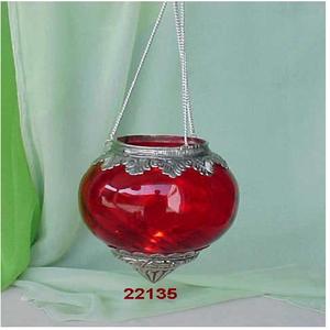 Tealight colgante de vidrio rojo decorativo - Product Image 1