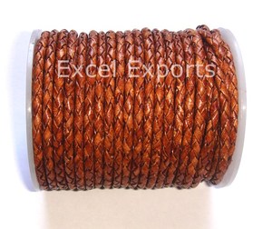 สายหนังแท้ถัก3มม. 4มม. 5มม. สำหรับทำเครื่องประดับพวงกุญแจตกแต่ง - Product Image 2