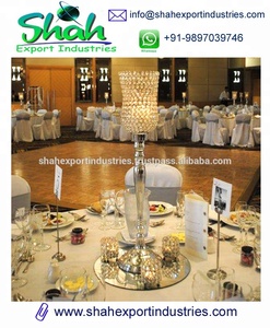 Décoration de mariage en aluminium cristal or ouragans bougeoir décoration de table centre de table fête événement fournitures - Product Image 3