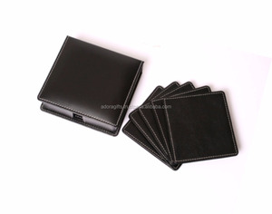 Juego de posavasos de cuero genuino hechos a mano de alta calidad, almohadilla de Metal cuadrada para cocina, comedor, proveedores mayoristas directos - Product Image 1