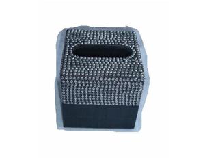 ฮอร์นและกล่องทิชชู่เหล็กทรงกลมโมเสคพร้อมชุดเครื่องแป้งขัดเงาปกกระดาษดีไซน์ฝังด้วยแตร - Product Image 2