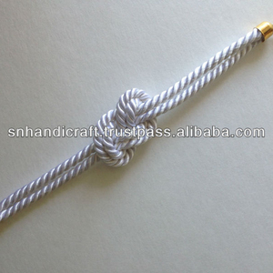   Pulsera de cuerda blanca Hecho a Mano Happiness, pulsera de cordón de seda, pulsera de cuerda hecha a mano - Product Image 1