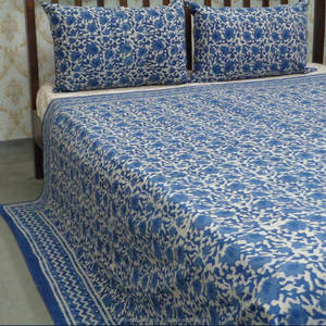 Venta directa de fábrica Nueva llegada Tamaño Queen Bloque de mano Impreso Indigo Bagru Colcha Precio al por mayor - Product Image 5