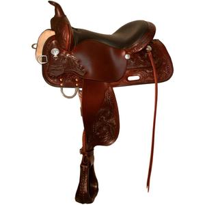 Silla de montar western de cuero repujado para equitación, estilo ranchero y cowboy - Product Image 6