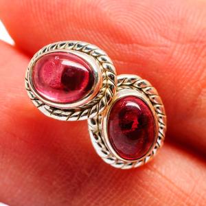 Unique Solid 925 Sterling Silver High Quality Pink <b>Tourmaline</b> Faceted Oval Brilliant Cut Stone Drop Dangle <b>Earrings</b> For Her - Product Image 2
