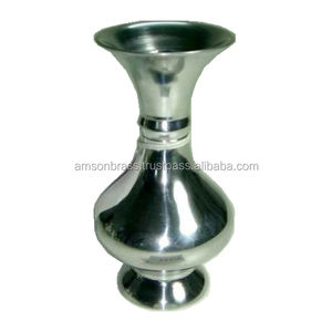 Jarrón moderno de aluminio en color níquel plata florero uso jarrón de diseño de Metal de aluminio para decoración de fiesta decoración del hogar - Product Image 3