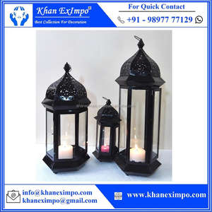 Mini bougeoir en verre de fer marocain lanternes de mariage de décor à la maison de luxe pour Noël en métal Durable - Product Image 3