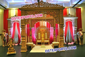 Mandap en Fiber, jasthani, judha Akbar, jeux de mariage, couleur or, 1 pièce - Product Image 3
