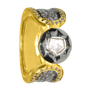 Shanice — bague en argent Sterling plaqué or, bijoux en diamant poli - Product Image 2