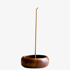 Soporte de incienso redondo de madera - Product Image 1