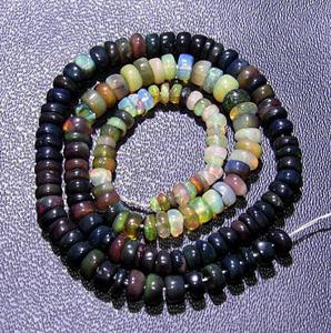 Cuentas de piedras preciosas sueltas de ópalo negro etíope, forma redonda suave, calidad Natural increíble para la fabricación de joyas, buena calidad natural - Product Image 2