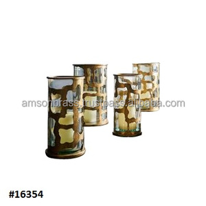 Lot de 3 supports décoratifs en fer et bougeoir en verre bougeoir classique - Product Image 5