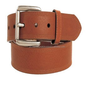 เข็มขัดหนังแท้ปักลายสำหรับผู้ชายเข็มขัดแฟชั่นลำลองสำหรับผู้ชายหนังแท้สามสีแทนแบบเย็บ - Product Image 1