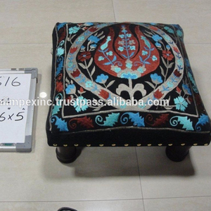 2023 été Boho moderne intérieur meubles Collection Kilim rembourré pouf repose-pieds tabouret en bois pour un usage domestique - Product Image 2