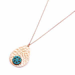 Simple Modern Hammered Snowflake Design Pendant Turkish Wholesale Handcrafted 925 Sterling Silver Jewelry - Product Image 1
