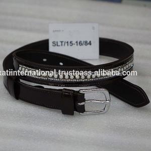 Cinturón de cuero con pedrería Cinturón de cuero ostentoso - Product Image 3