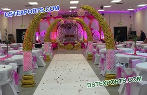 เสาไฟเบอร์ทางเดินสำหรับงานแต่งงานเสาไฟเบอร์ตกแต่งทางเดินสำหรับงานแต่งงานของตกแต่งทางเข้างานแต่งงานด้วยพระพิฆเนศ - Product Image 3