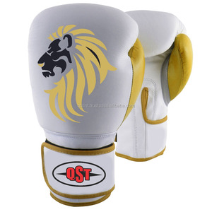 Guantes de boxeo de cuero PU genuino de piel de vaca de alta resistencia personalizados del mejor fabricante para entrenamiento Guantes deportivos de perforación Artes marciales - Product Image 2