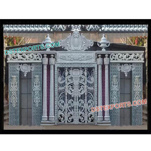 Cadres arrière en fibres sculptées pour mariage, panneau indien d'arrière-plan pour décoration de cérémonie de mariage, 4 pièces - Product Image 1