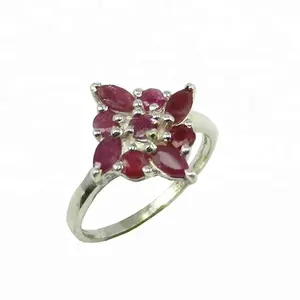 Luxury Design Jewelry 925 Sterling Silver Ruby marquise Gemstone Ring Handcraft Jewelry Supplier And Exporter